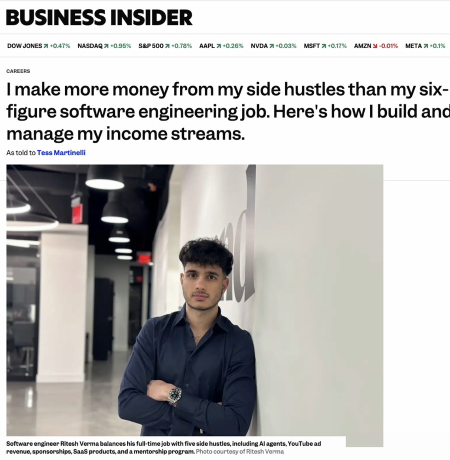 Business Insider feature on Ritesh Verma