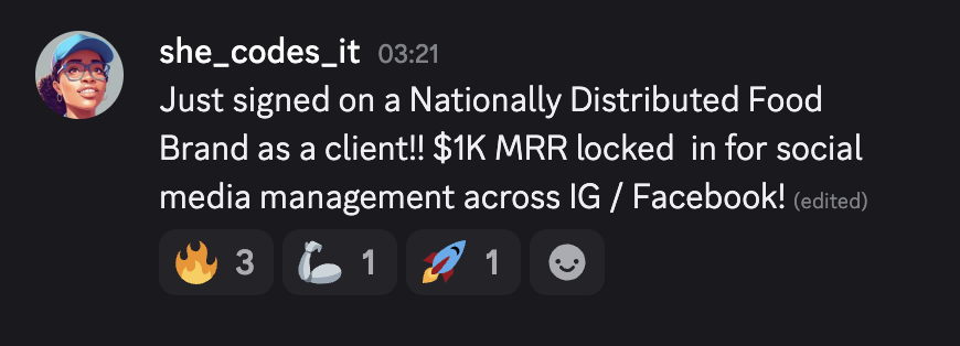 Discord win from an Agent Rise member