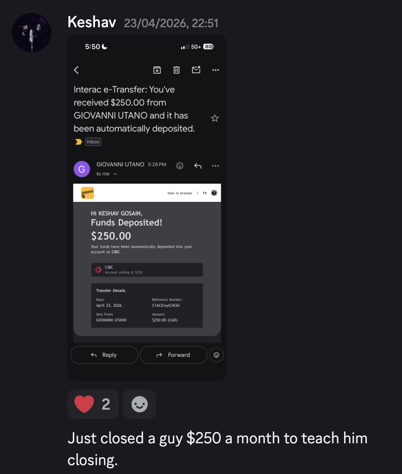 Discord win from an Agent Rise member