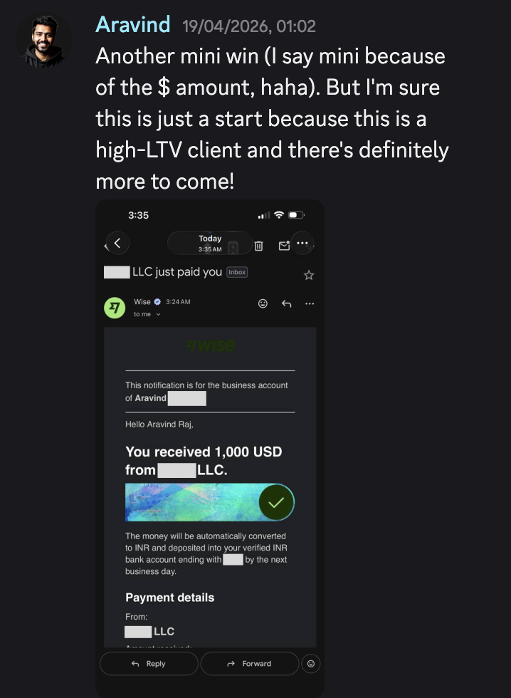 Discord win from an Agent Rise member