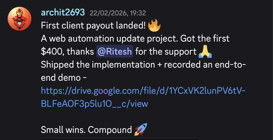 Discord win from an Agent Rise member
