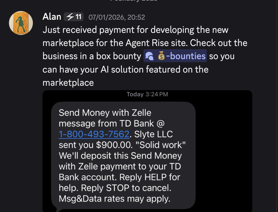 Discord win from an Agent Rise member