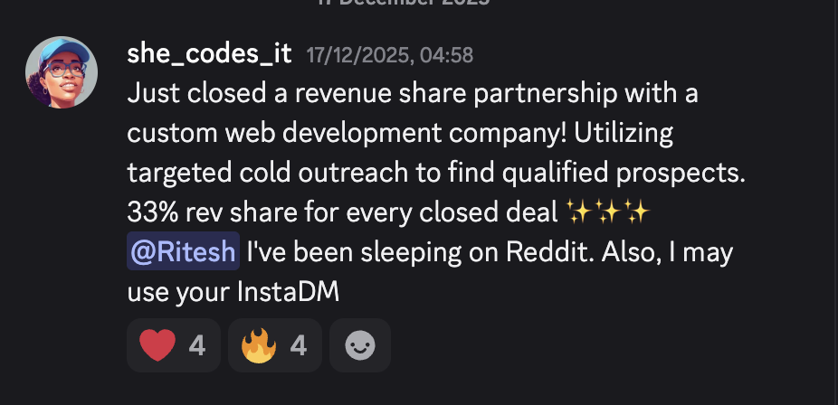 Discord win from an Agent Rise member