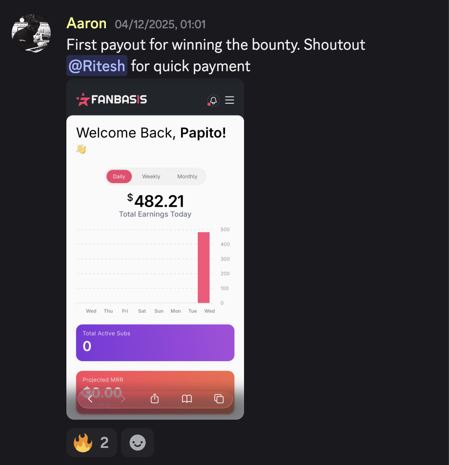 Discord win from an Agent Rise member