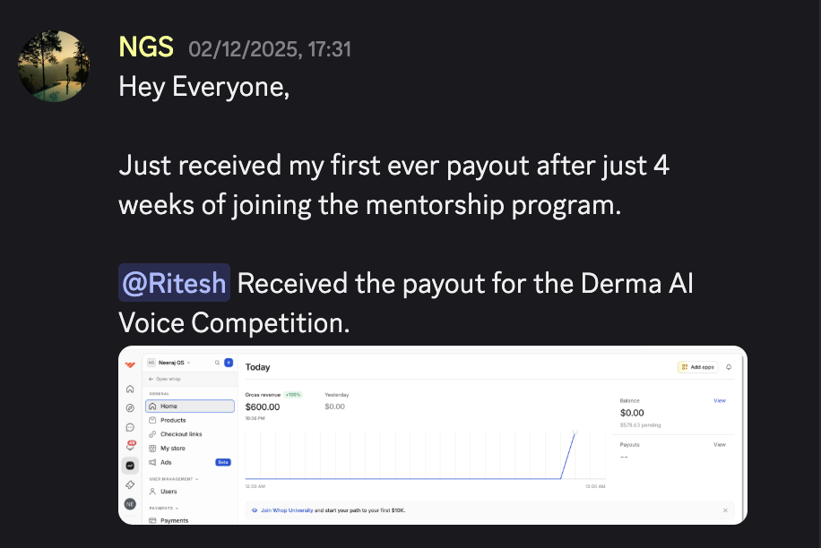 Discord win from an Agent Rise member