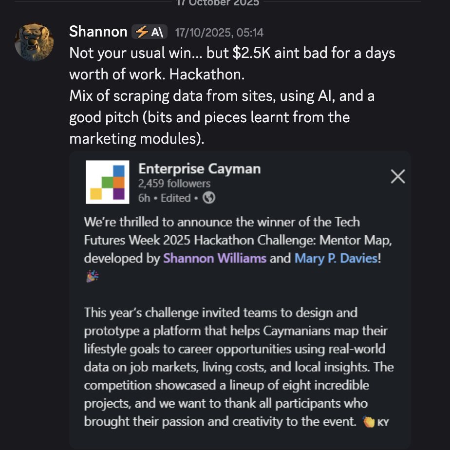 Discord win from an Agent Rise member