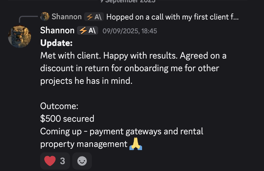 Discord win from an Agent Rise member
