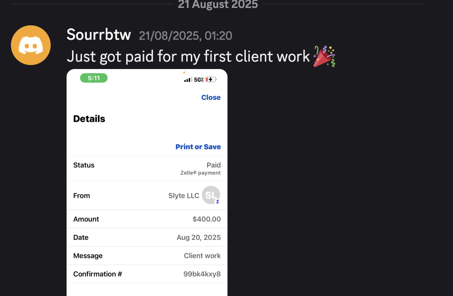 Discord win from an Agent Rise member