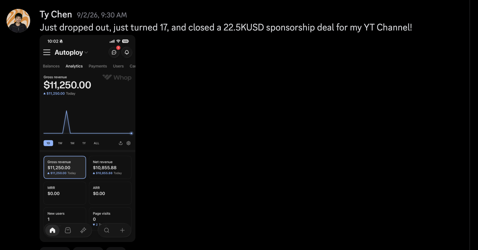 Discord win from an Agent Rise member
